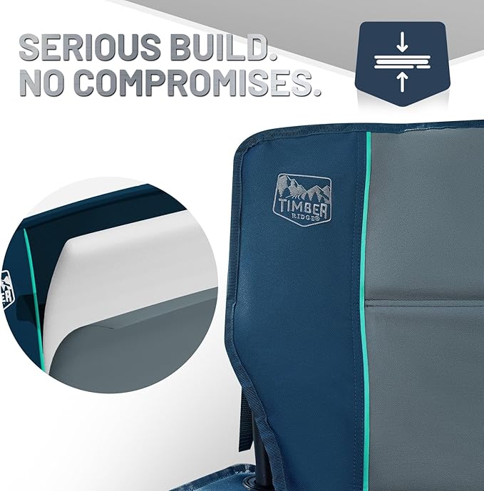 TIMBER RIDGE Oversized Folding Camping Chair Support 550 LBS, Heavy Duty - Image 4