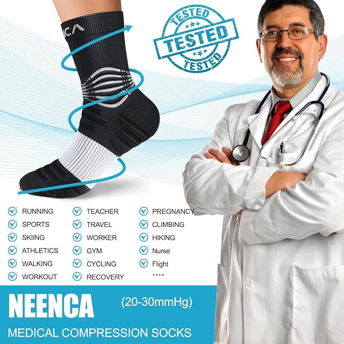 NEENCA Medical Compression Socks, Ankle Compression Stockings - Image 7