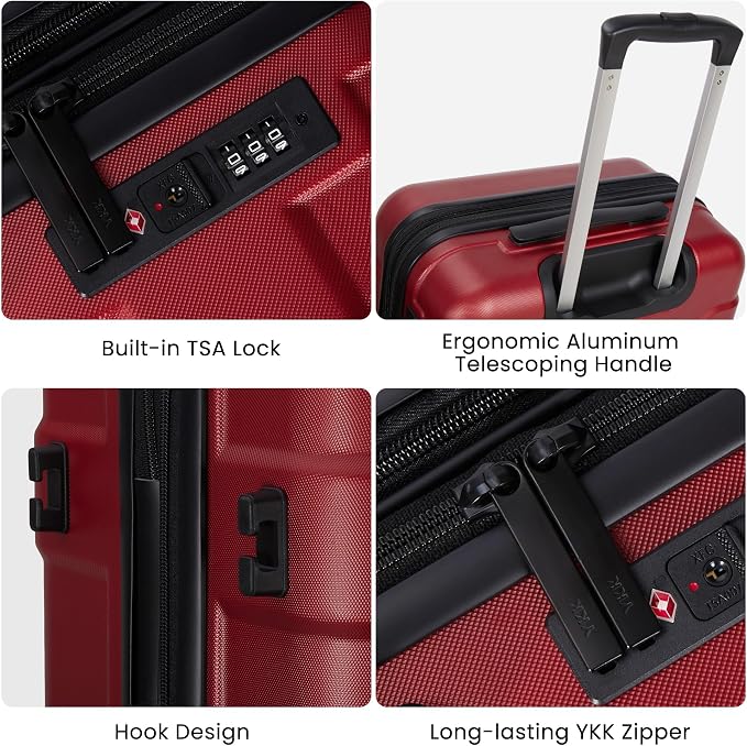 Luggage Sets 3 Piece with Spinner Wheel, Hardside Suitcase Set with TSA Lock - Image 5
