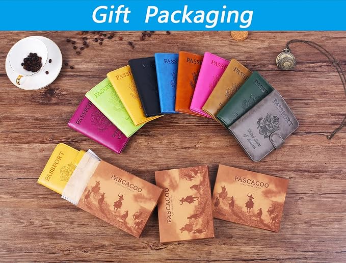 Passport Holder Cover Wallet RFID Blocking Leather Card Case Travel Accessories - Image 9