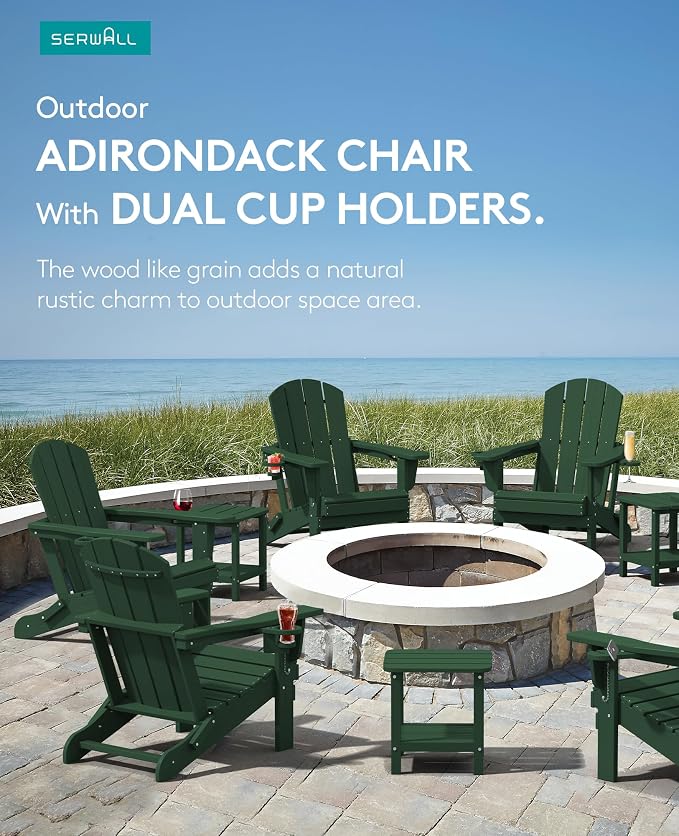 SERWALL Adirondack Chair with Cup Holders - Image 6