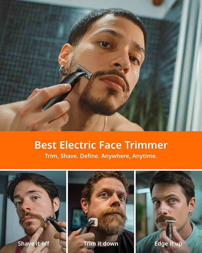 Beard & Nose Hair Trimmer Kit, 12 in 1 Rotating Comb, Travel Body Hair Electric - Image 3
