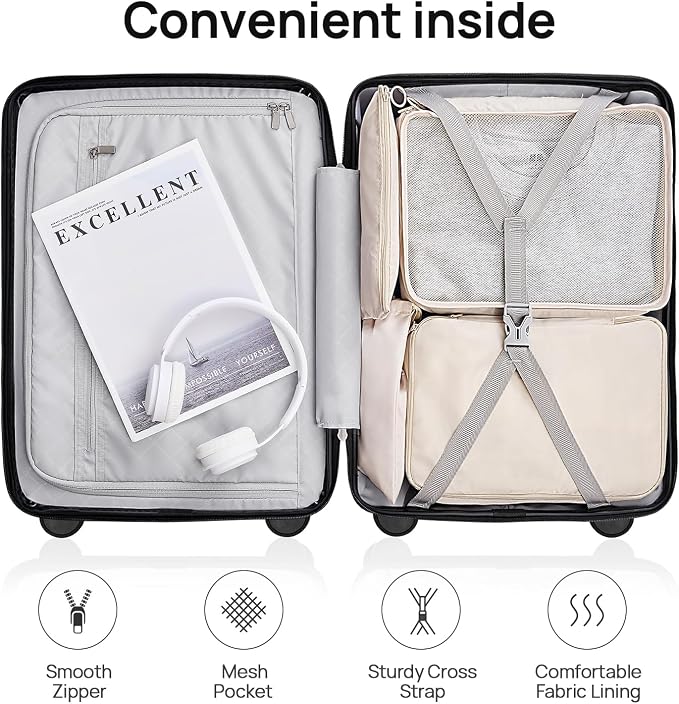 Carry on Luggage 22 X 14 X 9 Airline Approved, 20 Inch Luggage - Image 9
