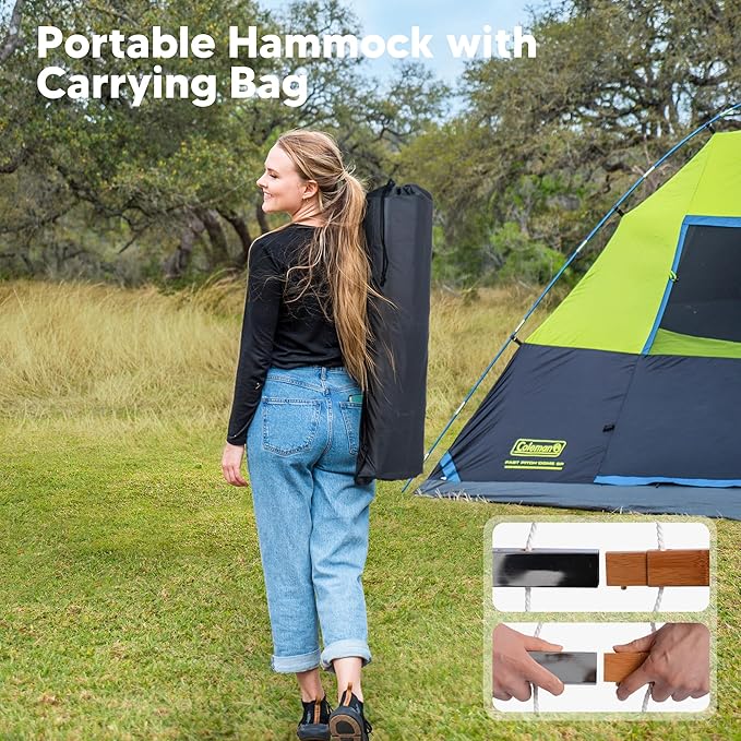 SUNCREAT Hammocks Two Person Tree Hammock, Heavy Duty Hammock - Image 4