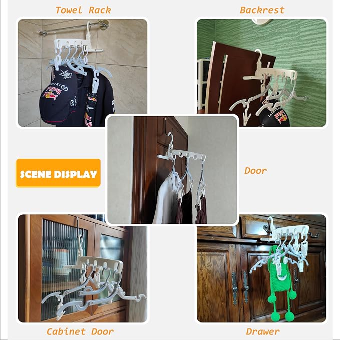 Over The Door Hooks Hanger, Foldable Portable Folding Hangers, Hanging Rack - Image 4