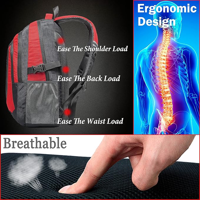 ProEtrade Backpack Bookbag for College Sturdy Travel Business Hiking Fit Laptop - Image 5