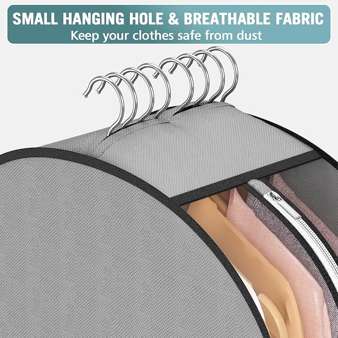 10" Gusseted Garment Bags for Hanging Clothes 50" Suit Bags for Open Closet - Image 5
