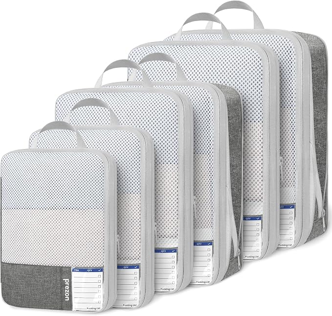 8 Set/6 Set/4 Set Compression Packing Cubes by PREZON