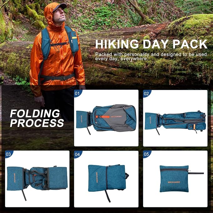 20L Small Hiking Backpack for Men Women Foldable Packable Back Pack Ultralight - Image 7