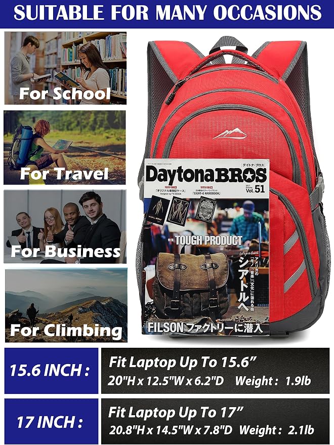 ProEtrade Backpack Bookbag for College Laptop Travel, Fit Laptop Up to 15.6 inch - Image 6