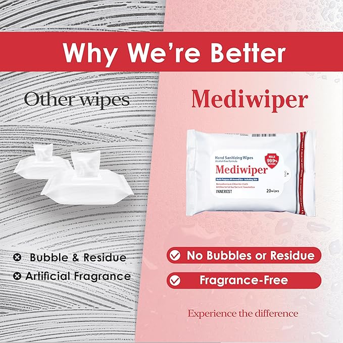 Mediwiper - 160 Wipes Alcohol-Free Sanitizing Wipes Disinfecting Large - Image 3