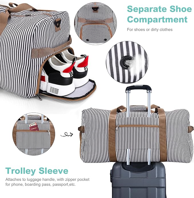 80L Duffle Bag for Travel, Large Foldable Waterproof Travel Duffel Bags - Image 5
