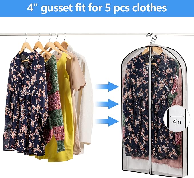 Hanging Clothes Storage with 4" Gusseted Garment Covers - Image 3