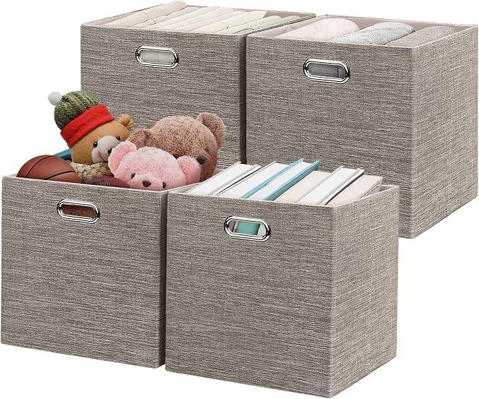 Posprica 3X Thicker Fabric Storage Cubes 13 inch Collapsible Storage Bins by Posprica