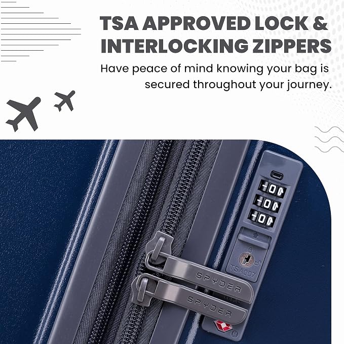 Spyder Carve 3 Piece Set with 360° Spinner Wheels, TSA Approved Lock - Image 4