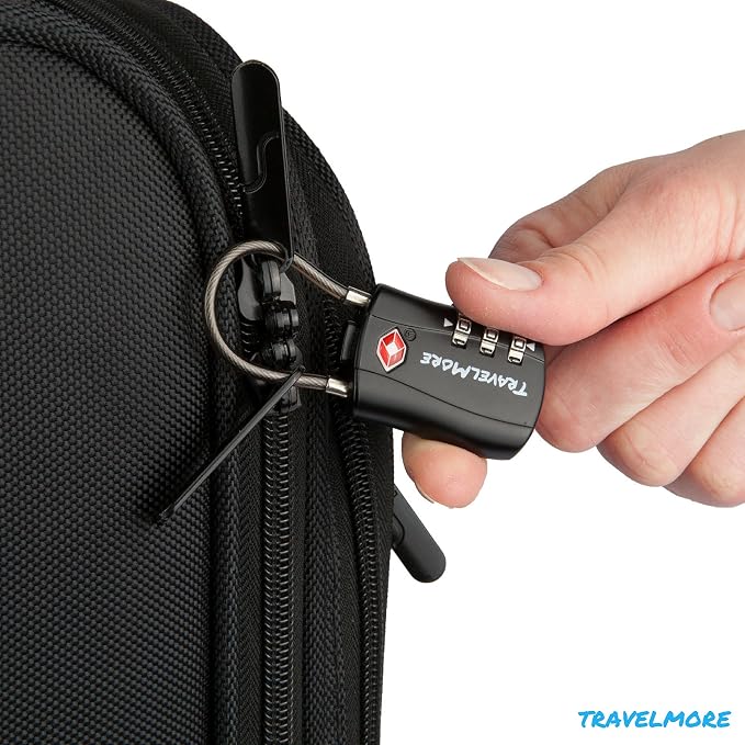 6 Pack TSA Approved Travel Combination Cable Luggage Locks - Image 6