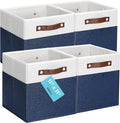 OrganiHaus 11x11 Fabric Cubes Storage Bins Set of 4, Foldable Collapsible by OrganiHaus