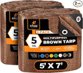 Multipurpose Protective Cover Brown Poly Tarp 5' x 7' by XposeSafety