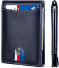 SERMAN BRANDS RFID Blocking Slim Bifold Genuine Leather Minimalist Front Pocket by SERMANBRANDS