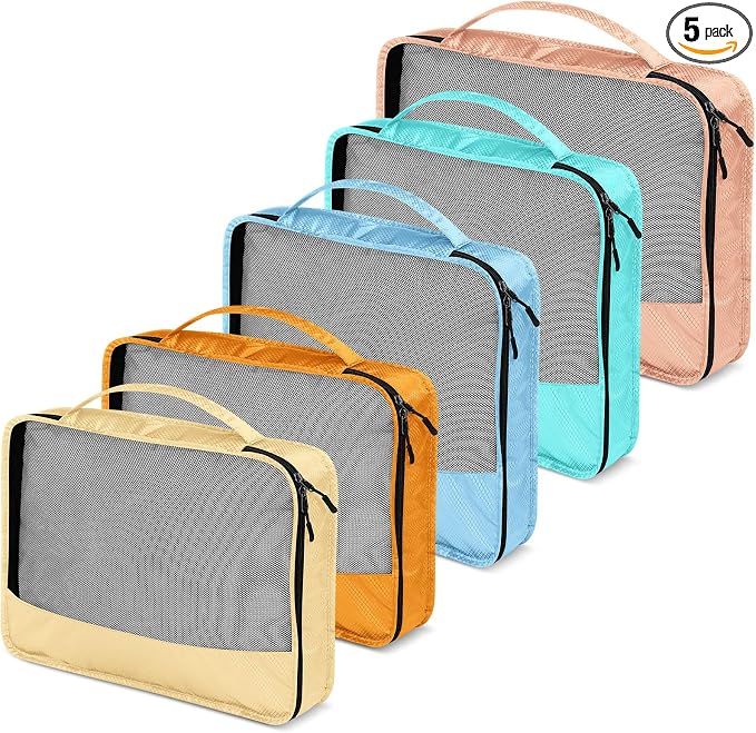 5 Pcs Packing Cubes for Suitcase Large Travel Cubes Carry on Luggage Organizer by Bulyoou