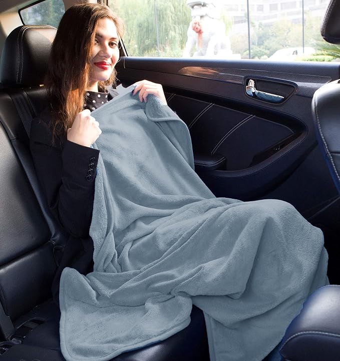 BlueHills Premium Soft Long Travel Blanket Pillow - Image 4