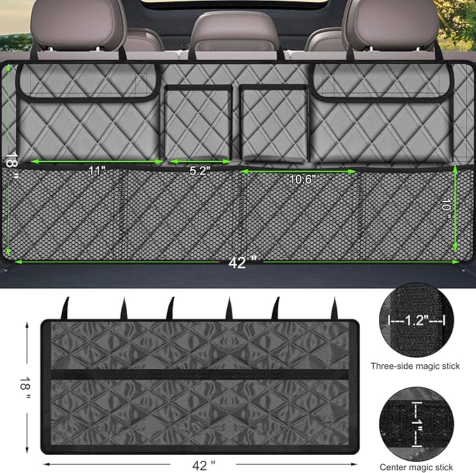 Femuar Car Trunk Organizer, Large Capacity Backseat Trunk Organizer, - Image 3