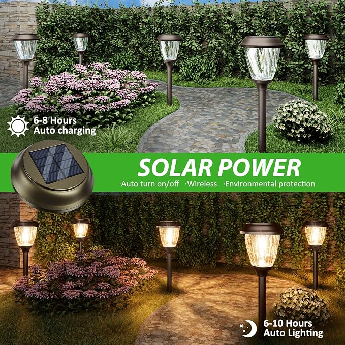 XMCOSY+ Solar Lights Pathway Outdoor - Image 3