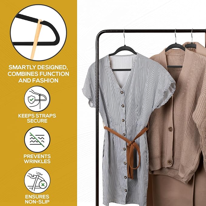 50 Pack New Premium Quality Velvet Hangers Ultra Thin Non Slip Adult Felt Space - Image 4