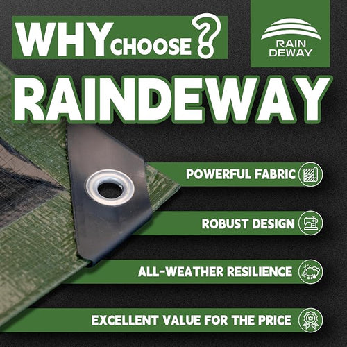 12x12 Feet Tarp Waterproof, 9Mil Thick, Finished Size Tarps, UV Resistant - Image 2