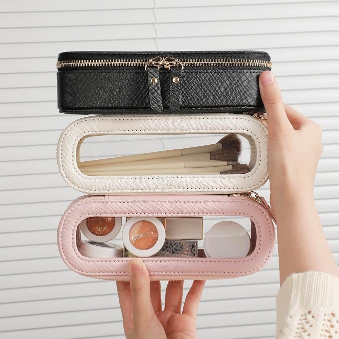 Aveniee Slim Clear Makeup Brush Bag, Small Cosmetic Brush Holder, Mini Toiletry - Image 4