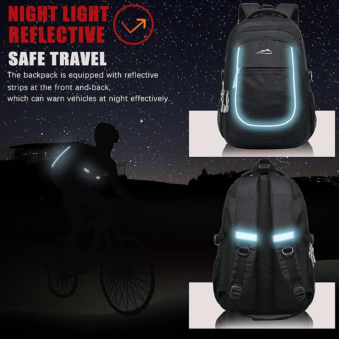 ProEtrade Backpack Bookbag for College Sturdy Travel Business Hiking Fit Laptop - Image 4
