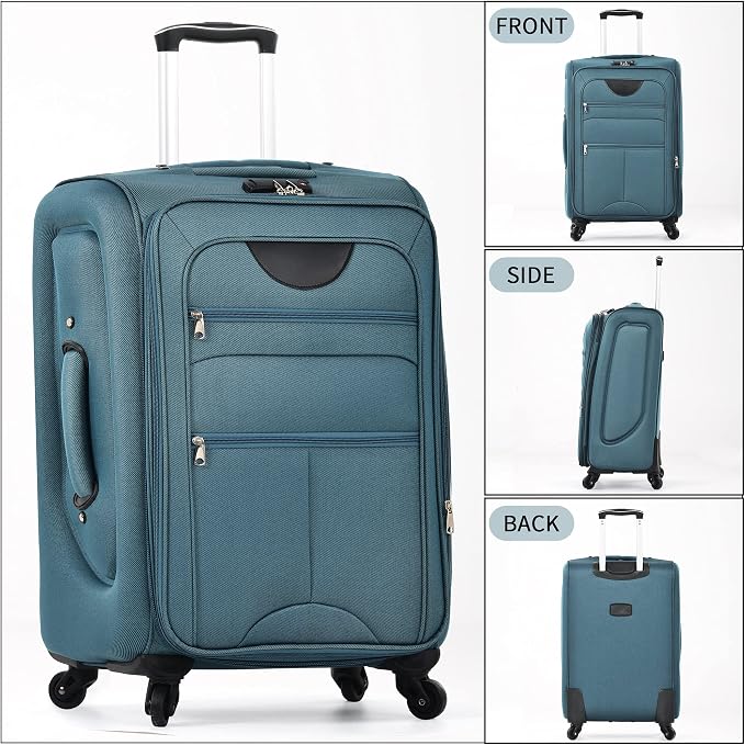 Merax Softside Luggage Set Softshell Lightweight 3 Piece Spinner Suitcase 22" - Image 9