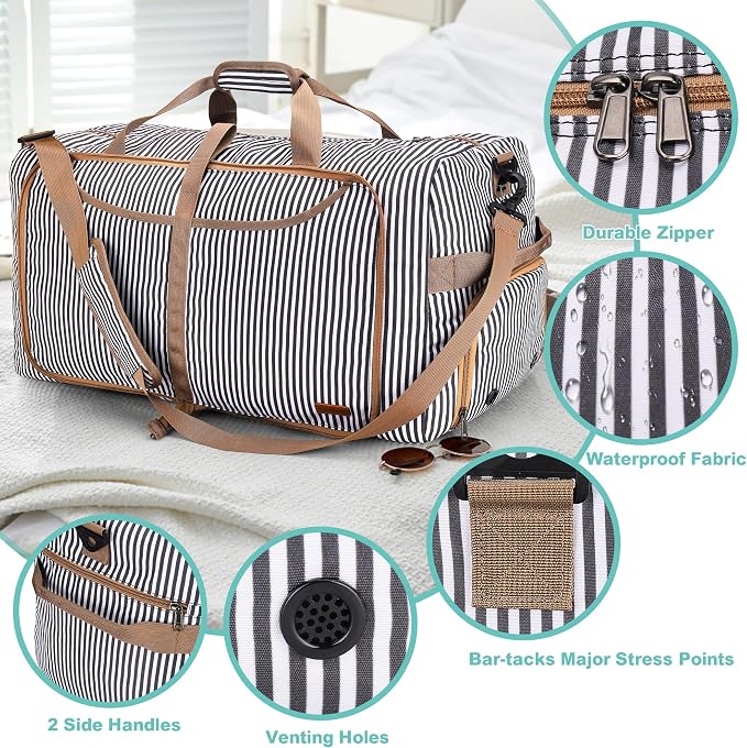 80L Duffle Bag for Travel, Large Foldable Waterproof Travel Duffel Bags - Image 7