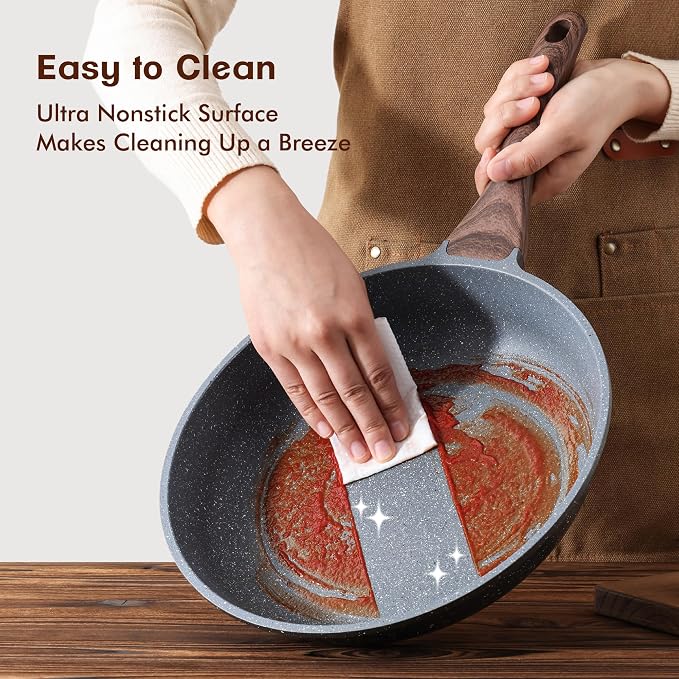 SENSARTE Nonstick Frying Pan Skillet, Swiss Granite Coating Omelette Pan - Image 4