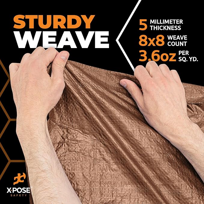 Multipurpose Protective Cover Brown Poly Tarp 10' x 18' - Image 5