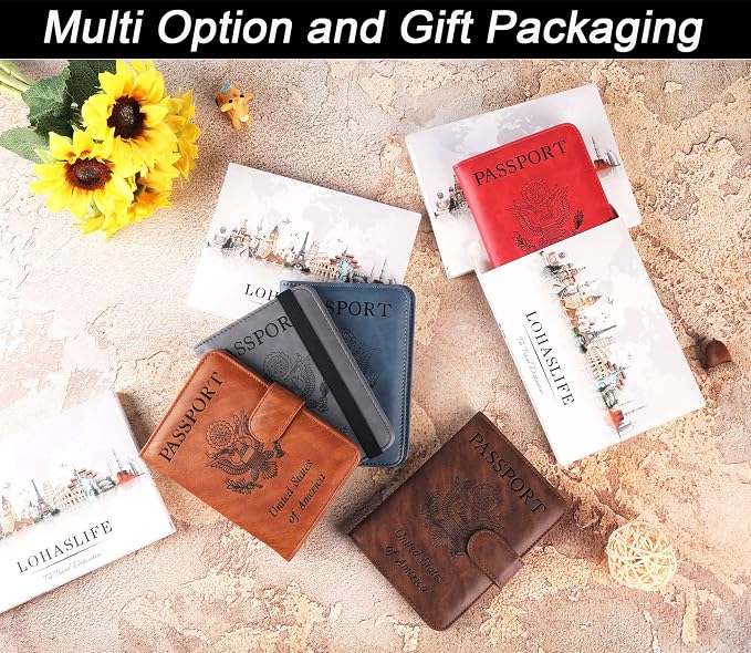 Passport Holder Cover Wallet Travel Essentials Leather Rfid Blocking Case - Image 6
