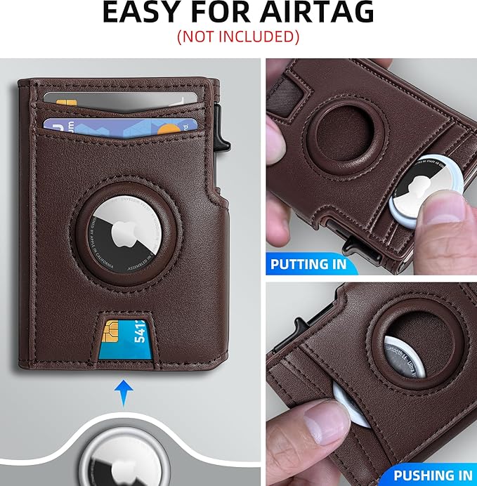 Airtag Wallet for Men, with Money Clip 10 Cards Metal Case Smart Slim Pop Up - Image 4