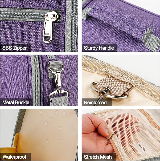 Extra Large Toiletry Bag for Women and Men, 6 Organizer Compartments, Holds - Image 7