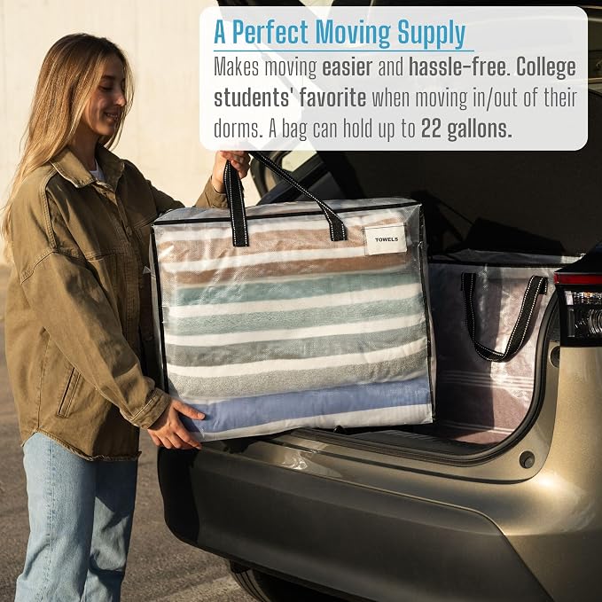 VENO 4 Pack Heavy Duty Moving Bags, Storage Bags, Packing Supplies, Top Zipper - Image 6