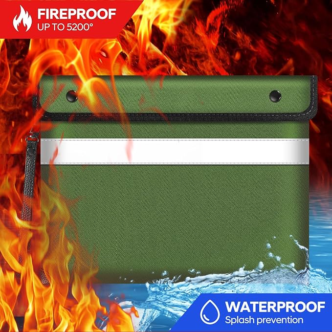 Upgraded Fireproof Document Bag 5200°F Heat Insulated, Fireproof Envelopes - Image 2