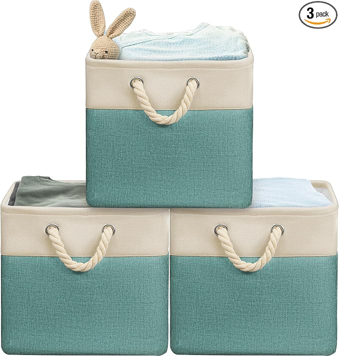 SIMPLE HOUSEWARE Fabric Storage Cubes, 3 Pack by SimpleHouseware