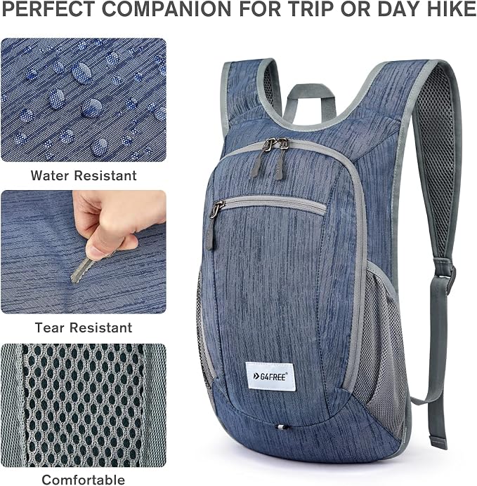 G4Free 10L/15L Hiking Backpack Lightweight Packable Hiking Daypack Small Travel - Image 5