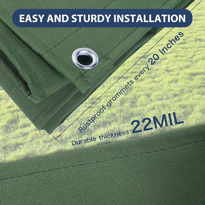 10’x12’ Canvas Tarps Heavy Duty Waterproof Tarpaulins - Image 4