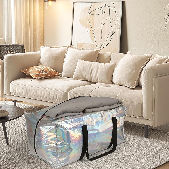 4 Pack Heavy Duty Moving Bags Extra Large Waterproof Foldable Clothing Storage - Image 8