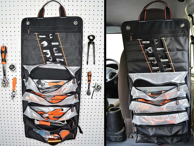 WELKINLAND Men's Tool Roll Organizer, Roll-Up Bag - Image 3
