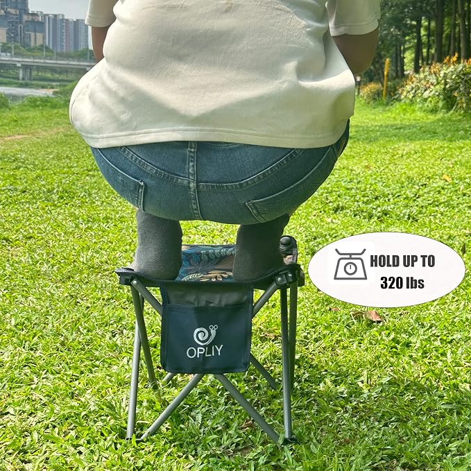 Opliy Camping Stool, Folding Small Chair Portable Camp Stool - Image 5
