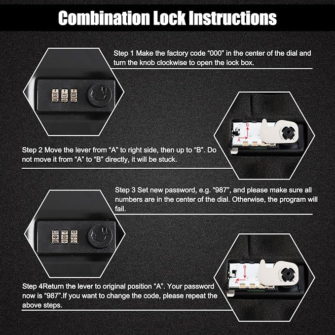 Dalmbox Gun Safe for Pistols Small Handgun Lock Box - Image 7