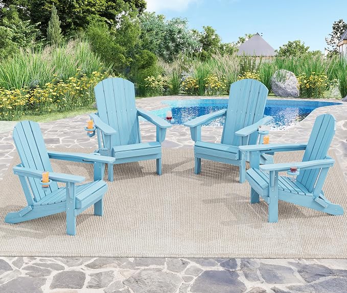 SERWALL Adirondack Chair with Cup Holders - Image 2