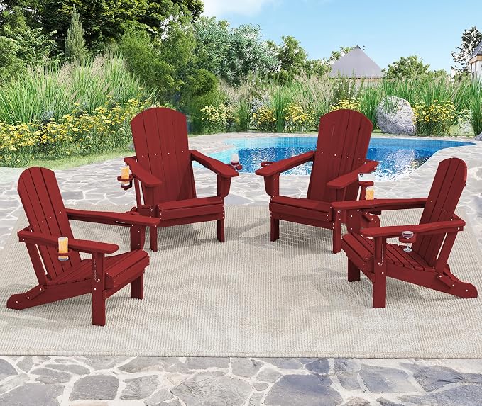 SERWALL Adirondack Chair with Cup Holders - Image 2