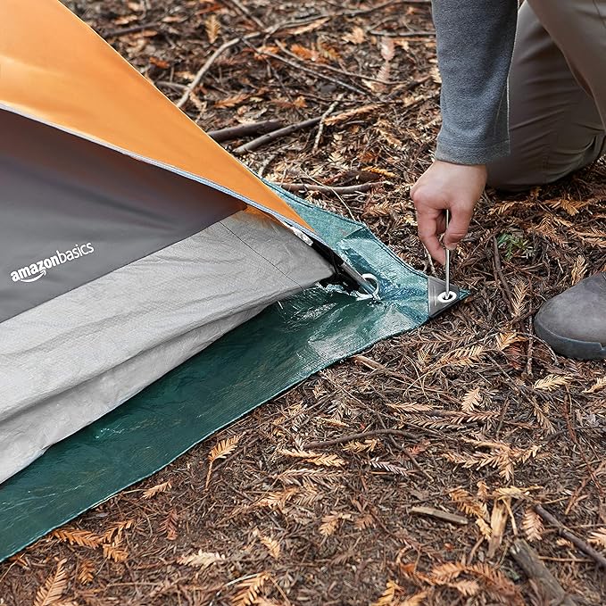 Amazon Basics Waterproof Camping Tarp, 8 Feet x 10 Feet, Dark Green - Image 5
